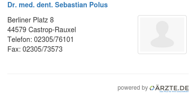 Dr med dent sebastian polus