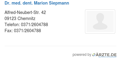 Dr med dent marion siepmann