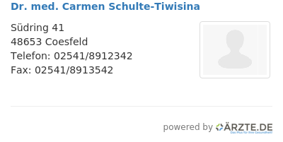 Dr med carmen schulte tiwisina