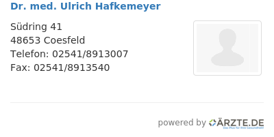 Dr med ulrich hafkemeyer