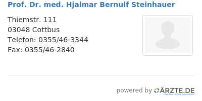 Prof dr med hjalmar bernulf steinhauer