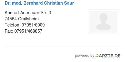 Dr med bernhard christian saur