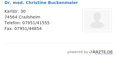 Dr med christine buckenmaier