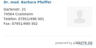 Dr med barbara pfeiffer