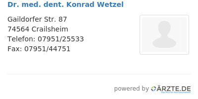 Dr med dent konrad wetzel