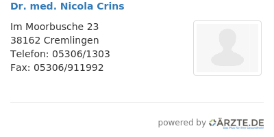 Dr med nicola crins
