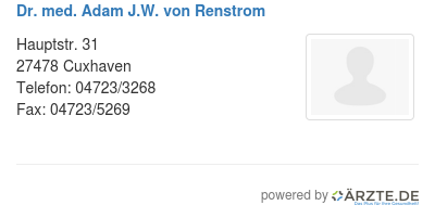 Dr med adam j w von renstrom