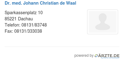 Dr med johann christian de waal