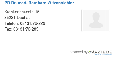 Pd dr med bernhard witzenbichler