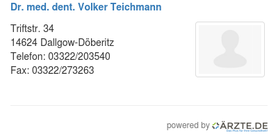 Dr med dent volker teichmann