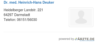 Dr med heinrich hans deuker