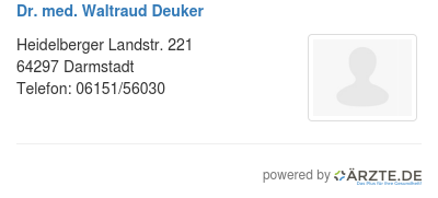 Dr med waltraud deuker