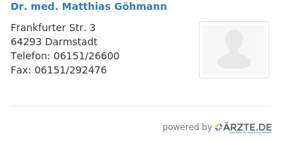 Dr med matthias goehmann