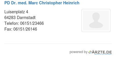 Pd dr med marc christopher heinrich