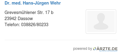 Dr med hans juergen wehr
