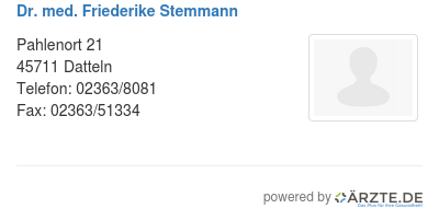 Dr med friederike stemmann 504341