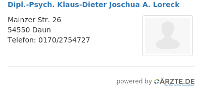 Dipl psych klaus dieter joschua a loreck