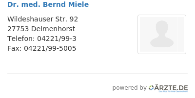 Dr med bernd miele