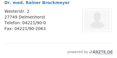 Dr med rainer brockmeyer