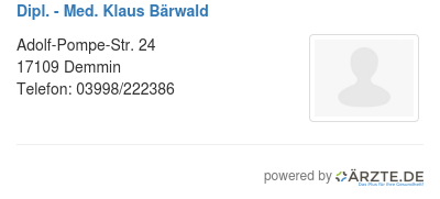 Dipl med klaus baerwald