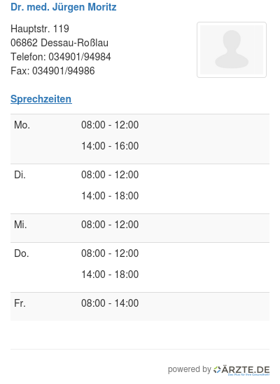 Dr med juergen moritz