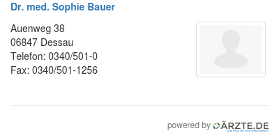 Dr med sophie bauer