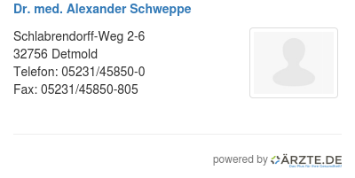 Dr med alexander schweppe