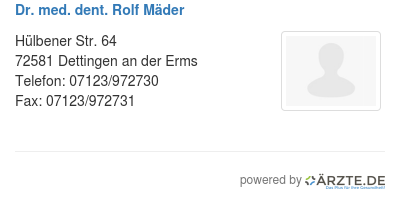 Dr med dent rolf maeder