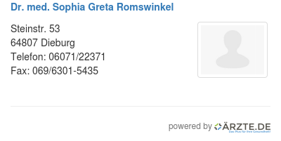 Dr med sophia greta romswinkel