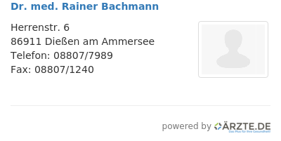 Dr med rainer bachmann
