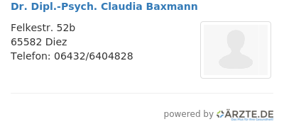 Dr dipl psych claudia baxmann