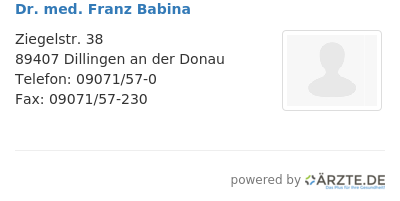 Dr med franz babina