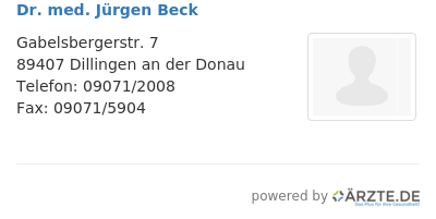 Dr med juergen beck