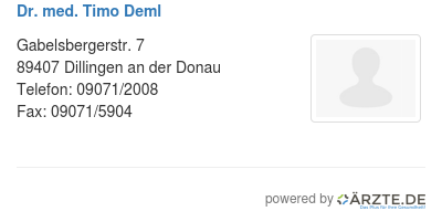 Dr med timo deml