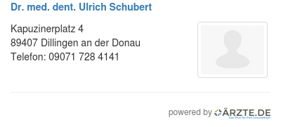 Dr med dent ulrich schubert
