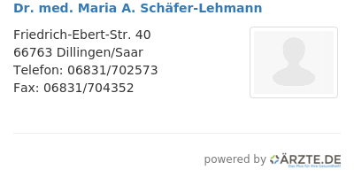 Dr med maria a schaefer lehmann