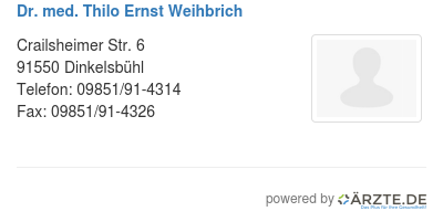 Dr med thilo ernst weihbrich