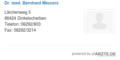 Dr med bernhard meurers