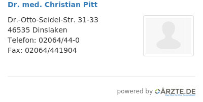 Dr med christian pitt