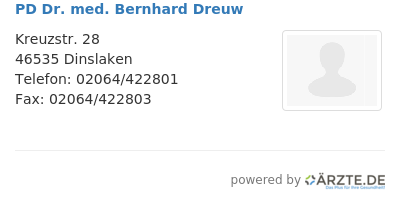 Pd dr med bernhard dreuw