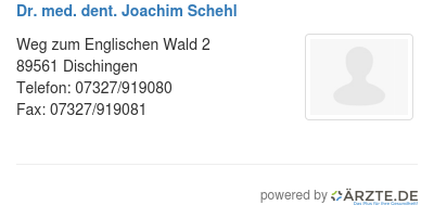 Dr med dent joachim schehl