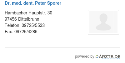 Dr med dent peter sporer