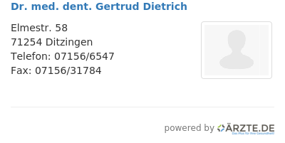 Dr med dent gertrud dietrich