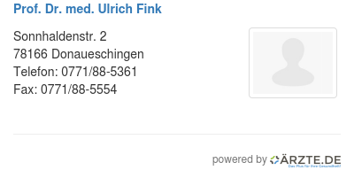 Prof dr med ulrich fink
