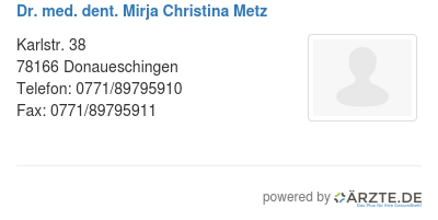 Dr med dent mirja christina metz