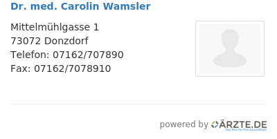 Dr med carolin wamsler