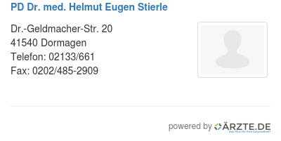 Pd dr med helmut eugen stierle