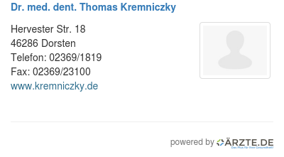 Dr med dent thomas kremniczky