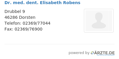 Dr med dent elisabeth robens