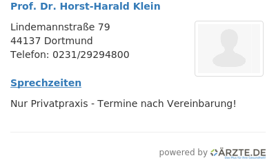 Prof dr horst harald klein